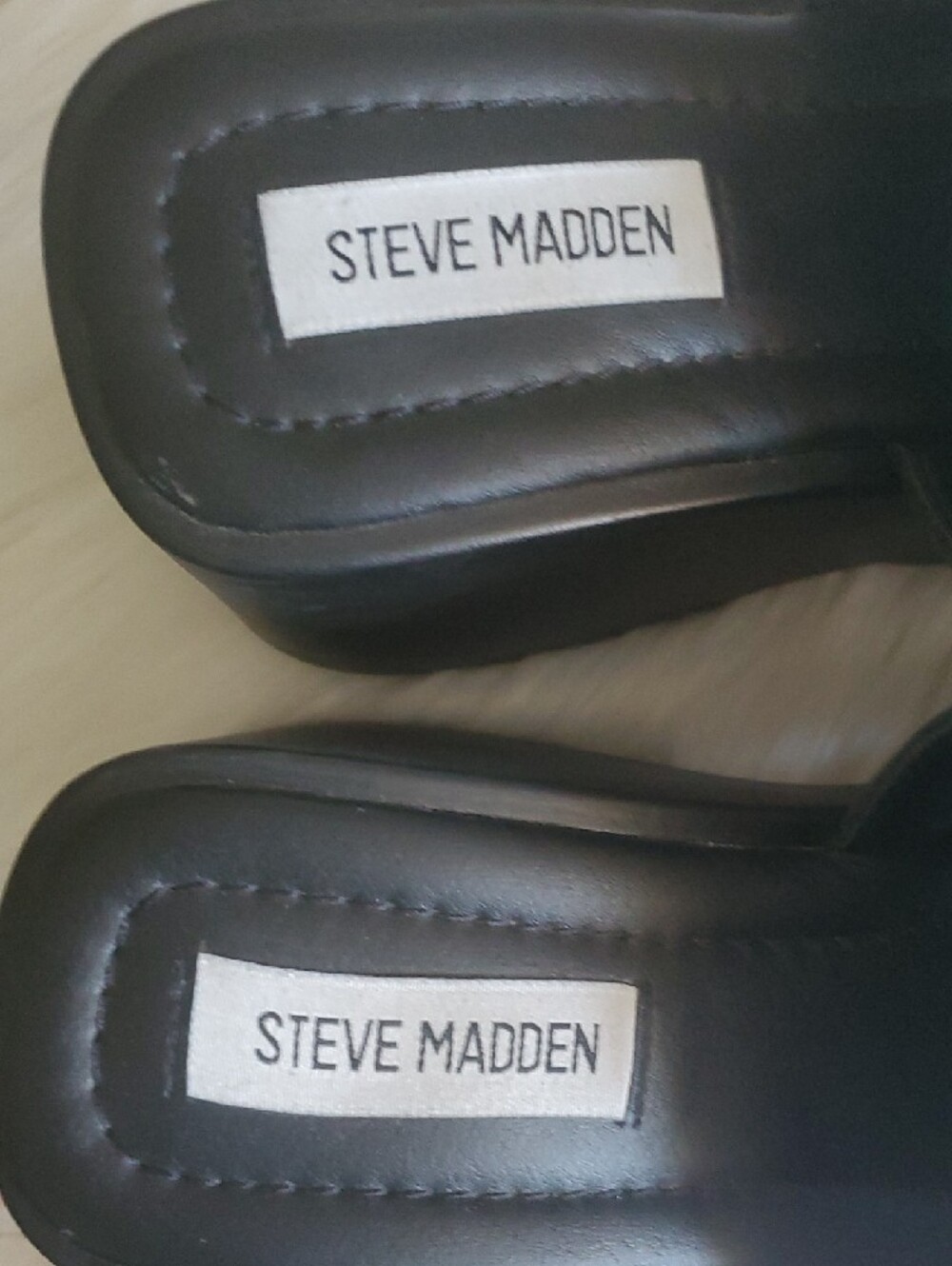 Y2k Steve Madden Grunge Black Open Toe Chunky Wedge Sandals 7.5 - Picture 11 of 11